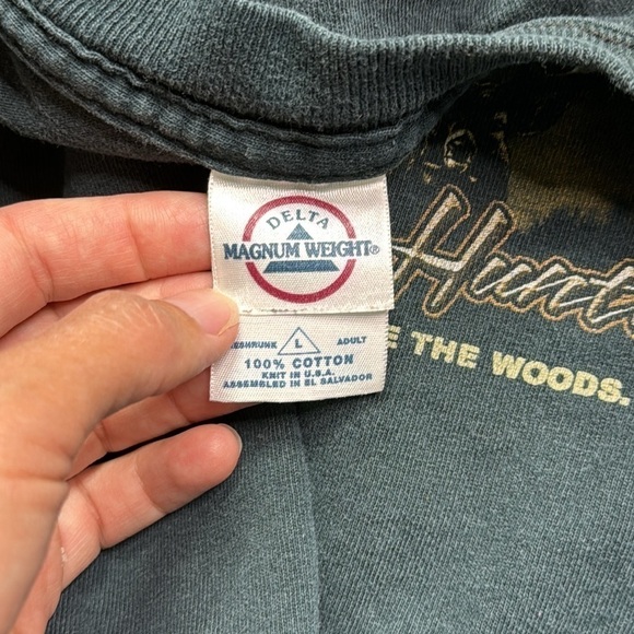 Vintage Delta Buck Wear Black Short Sleeve Deer Graphic Print Tshirt Size Large - Picture 4 of 6